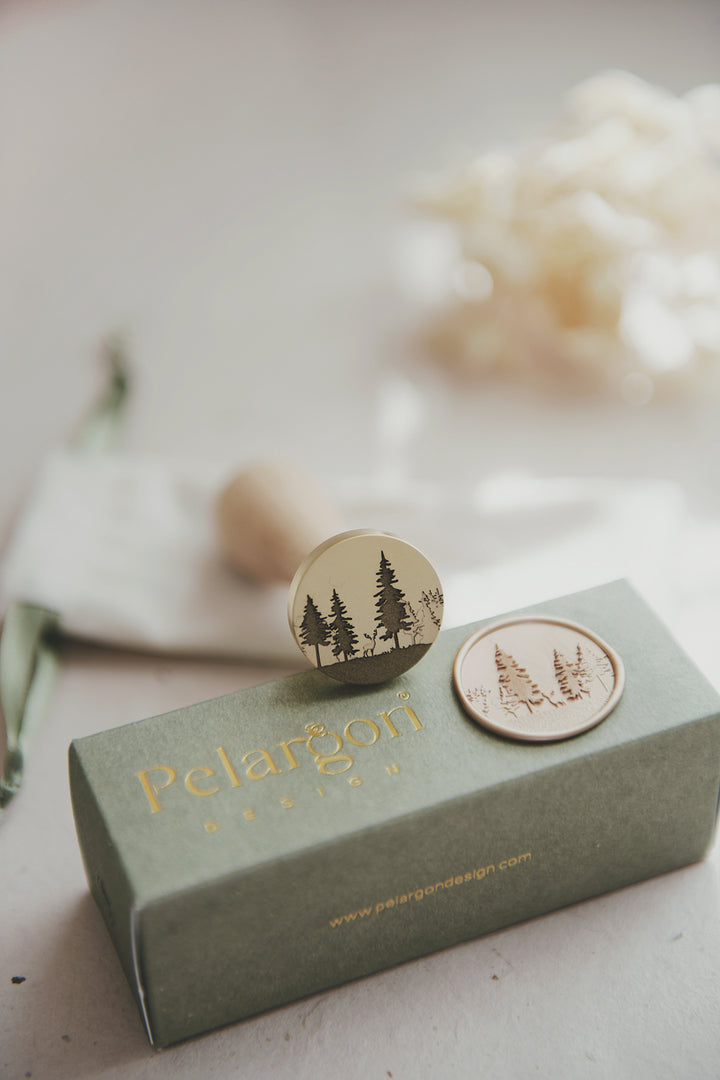 pelargondesign-forest-skog-wax-seal-stamp-green packaging