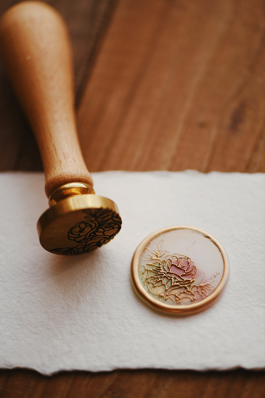 Lace Peony Wax Stamp