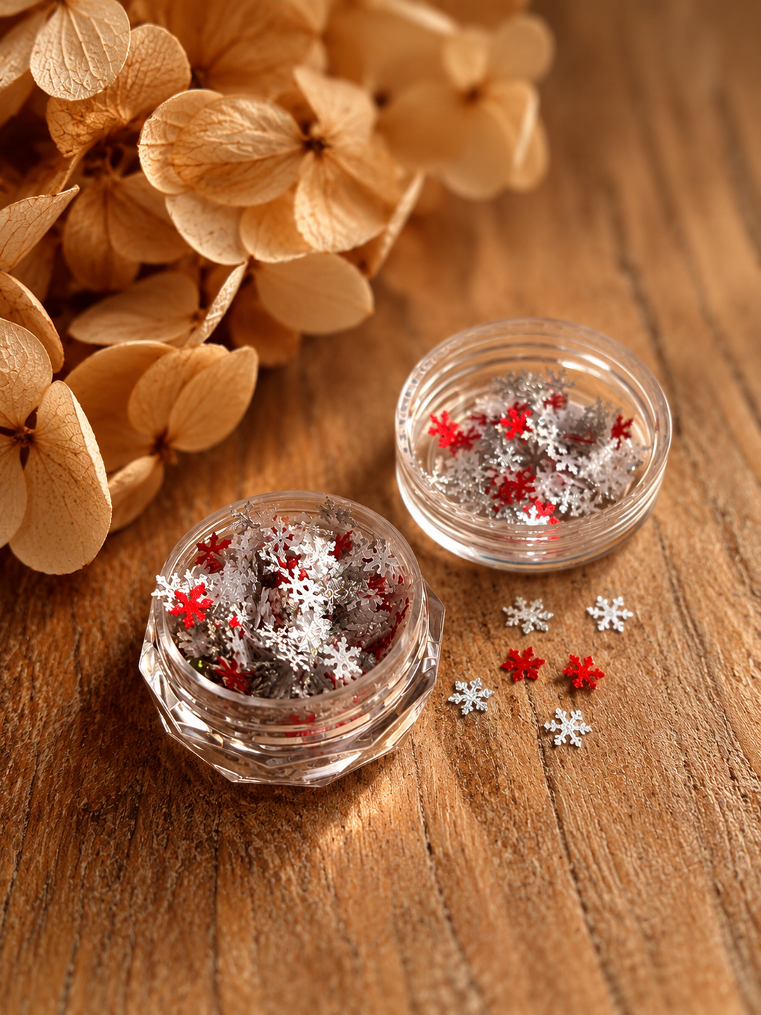 Mini Snowflakes Confetti - Silver &amp; Red