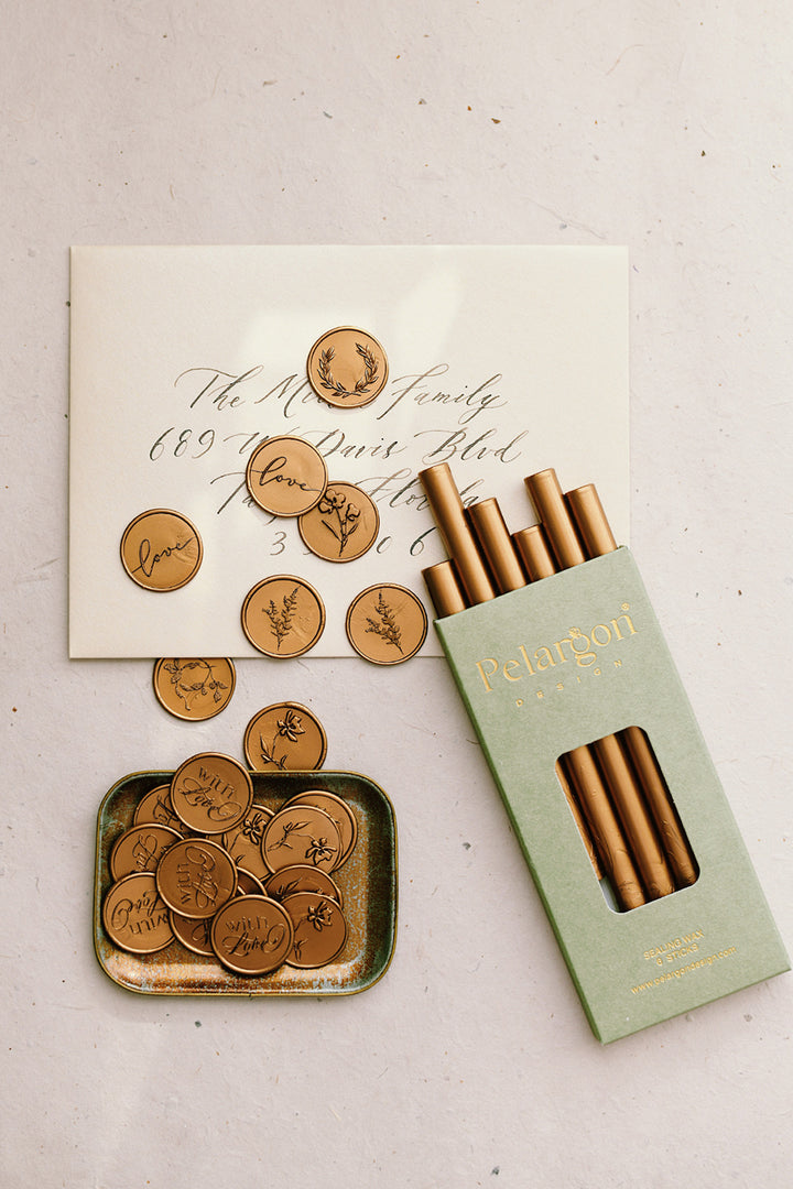 pelargondesign-antique-gold-glue-gun-sealing-wax-sticks-wax-seals-for wedding invitation