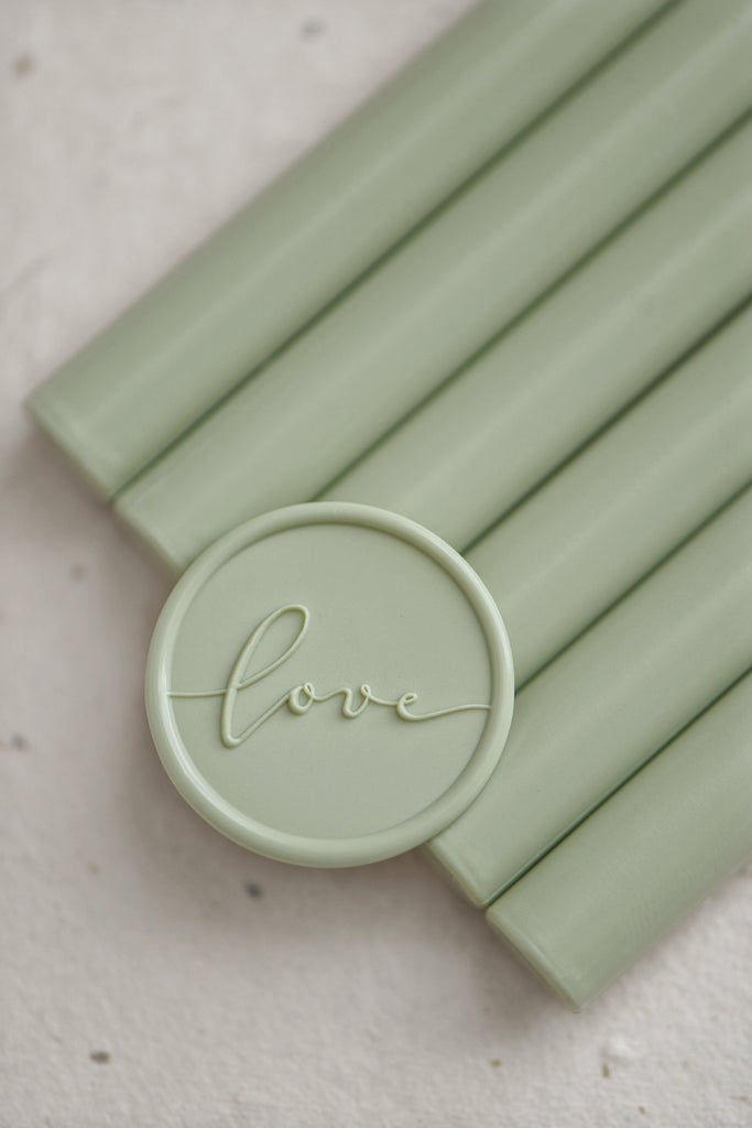 Laurel Green Wax Seal Sticks For Glue Gun - 6 Pack For Wedding Invitations