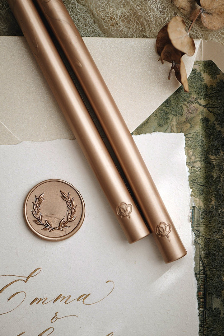3D Olive Wreath Wax Stamp